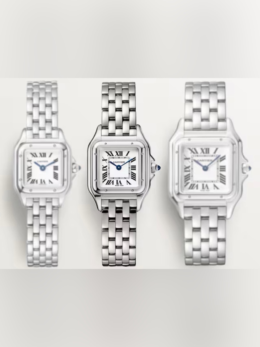 Cartier Silver Stainless Steel Women's Bracelet Watch with Blue Accents - Picture 2 of 13